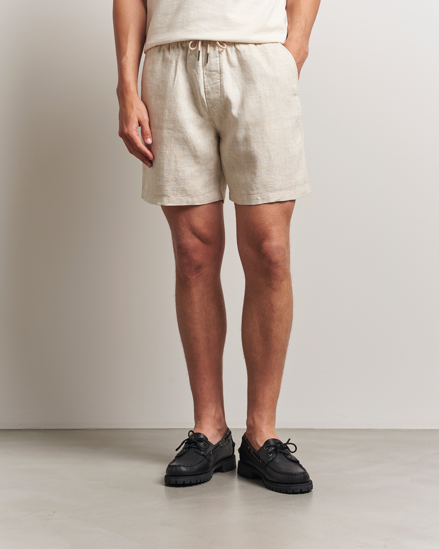 Heren | Korte broek | NN07 | Gregor Linen Drawstring Shorts Oat