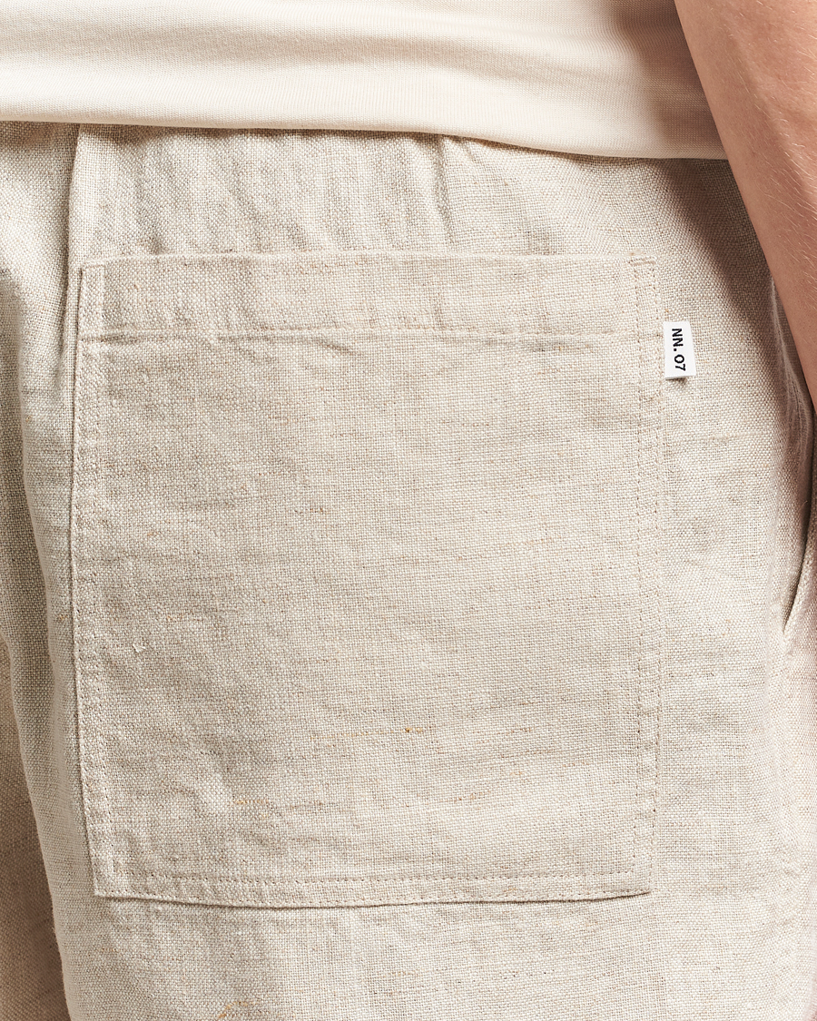 Heren | Korte broek | NN07 | Gregor Linen Drawstring Shorts Oat