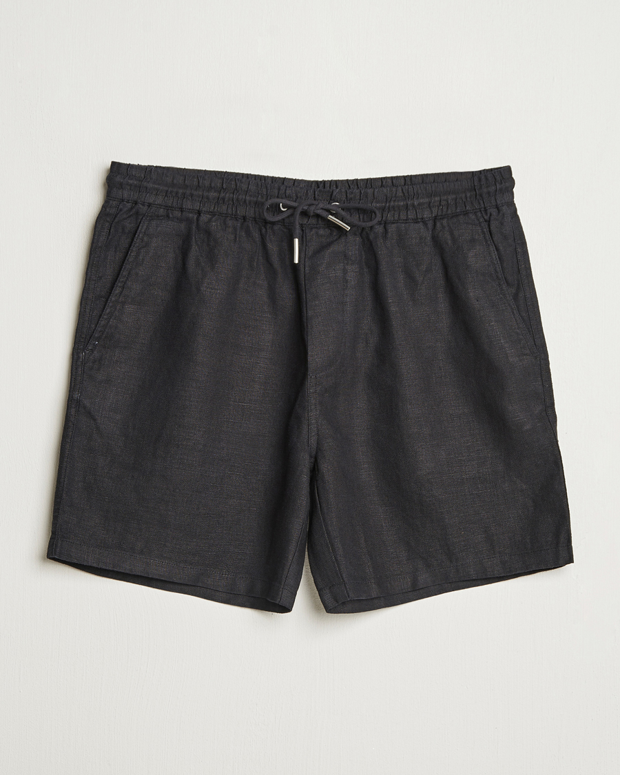 Heren | Korte broek | NN07 | Gregor Linen Drawstring Shorts Black