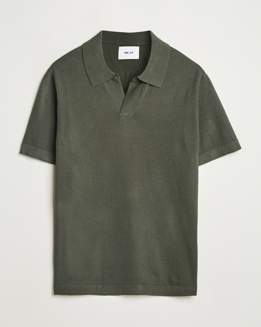 Heren | Polo's | NN07 | Ryan Cotton/Linen Polo Croc Green