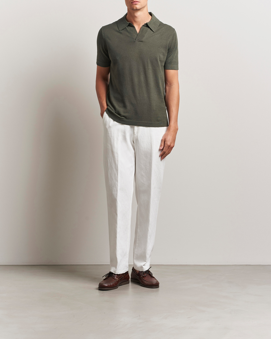 Heren | Polo's | NN07 | Ryan Cotton/Linen Polo Croc Green
