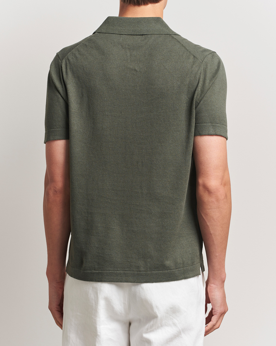 Heren | Polo's | NN07 | Ryan Cotton/Linen Polo Croc Green