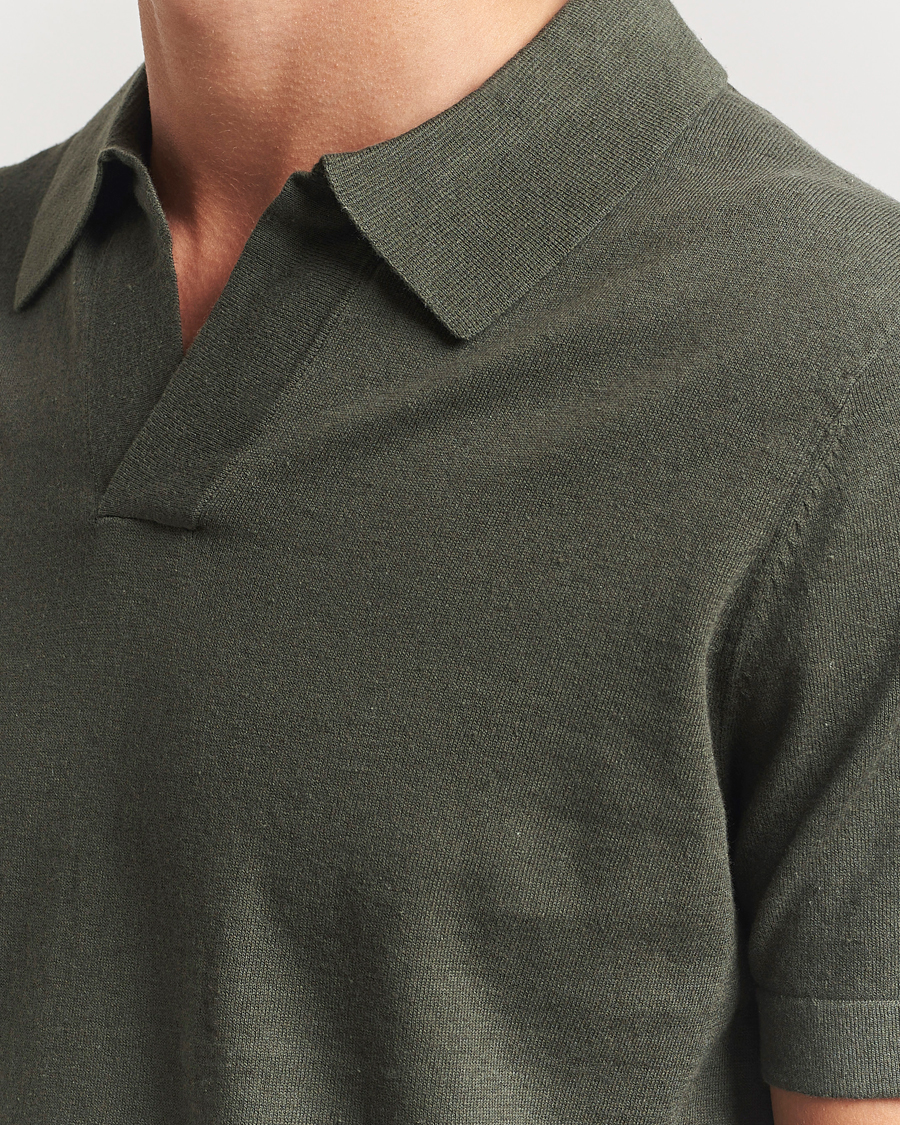 Heren | Polo's | NN07 | Ryan Cotton/Linen Polo Croc Green