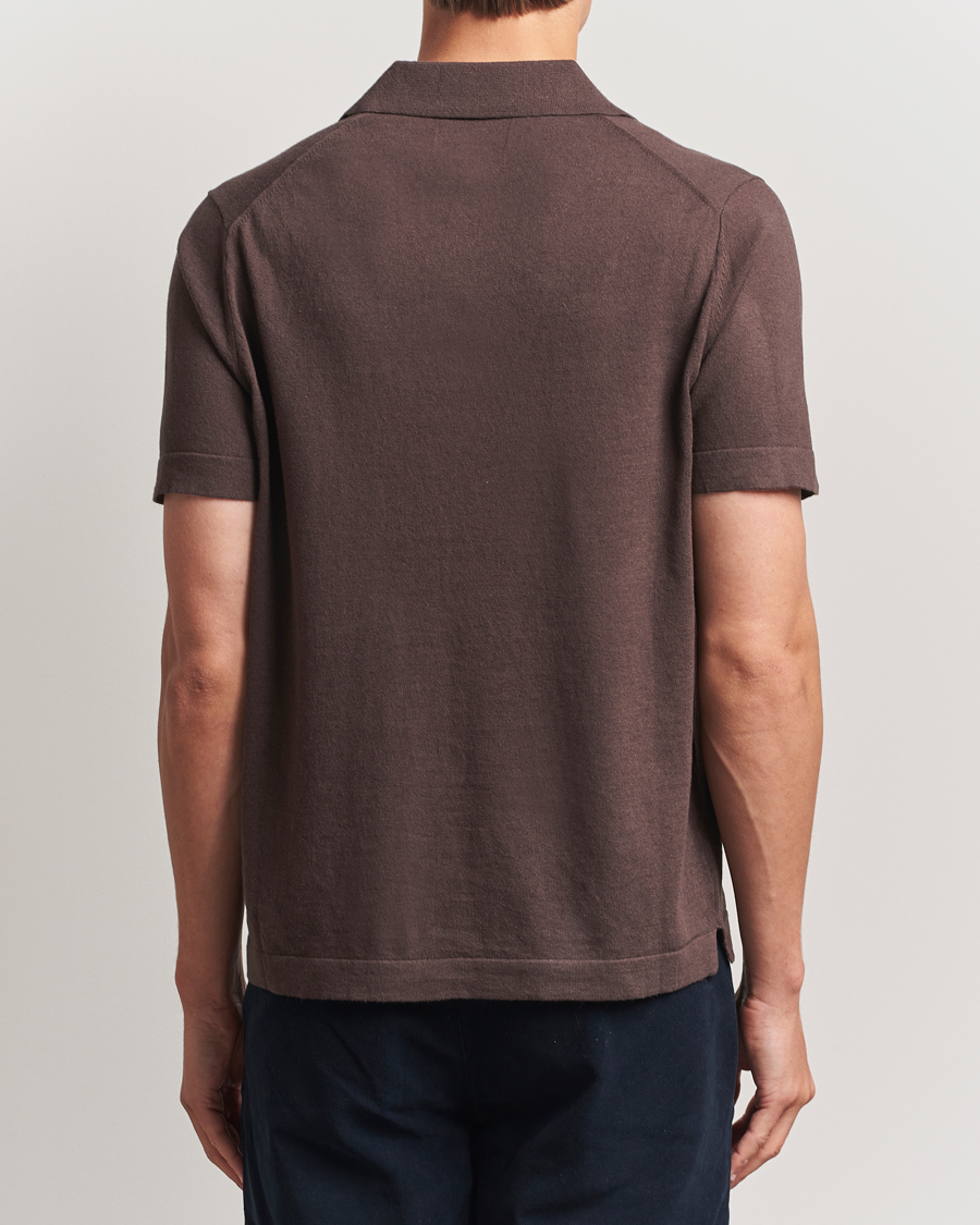 Heren | Polo's | NN07 | Ryan Cotton/Linen Polo Coffee