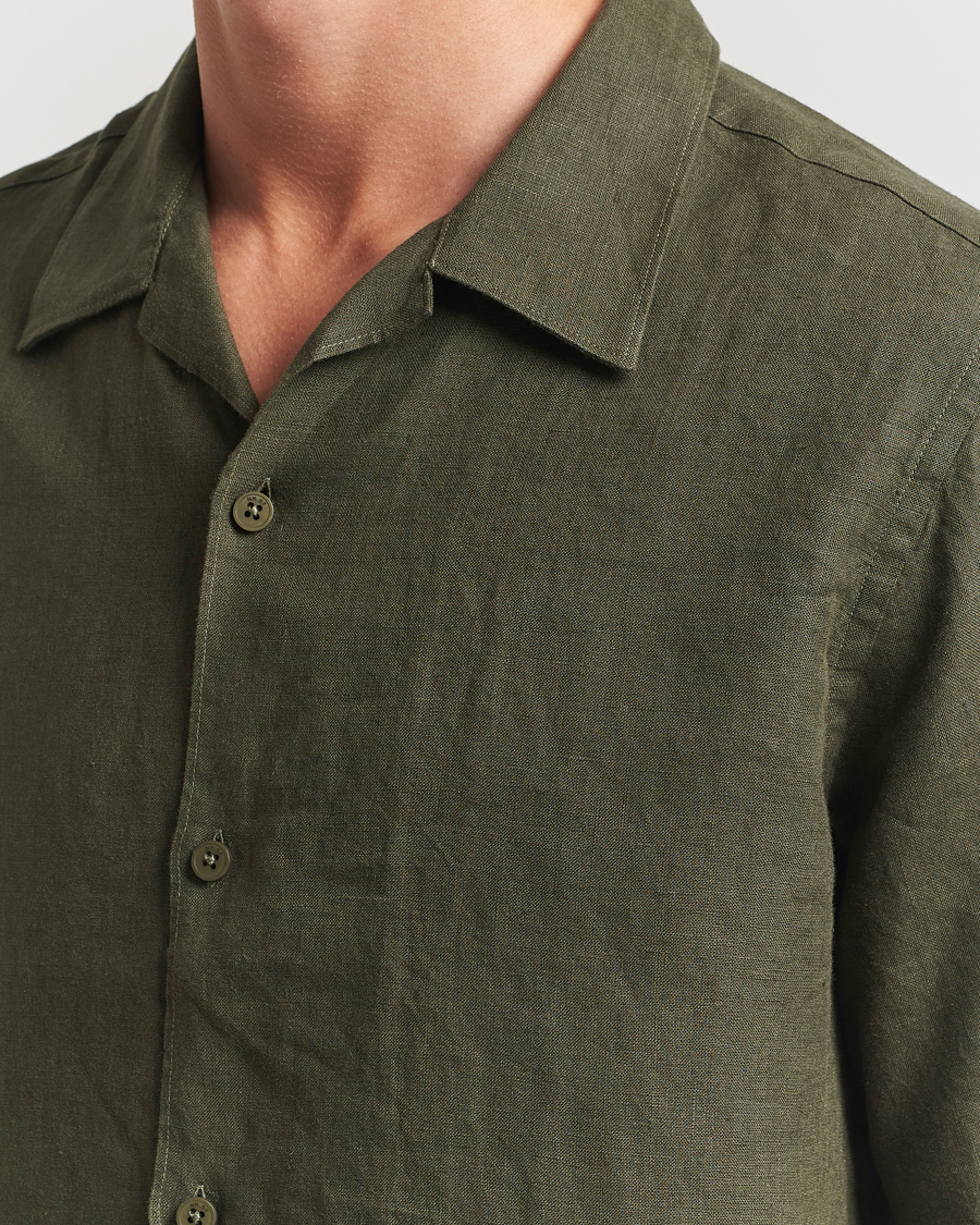 Heren | Overhemden | NN07 | Julio Linen Resort Shirt Croc Green