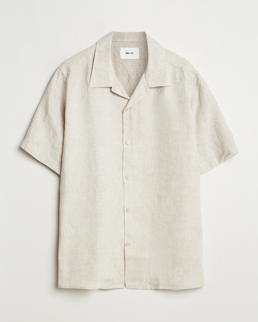 Heren | Overhemden | NN07 | Julio Linen Resort Shirt Oat