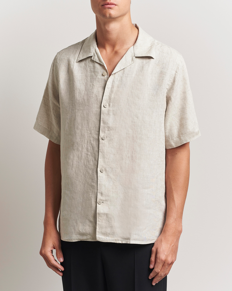 Heren | Overhemden | NN07 | Julio Linen Resort Shirt Oat