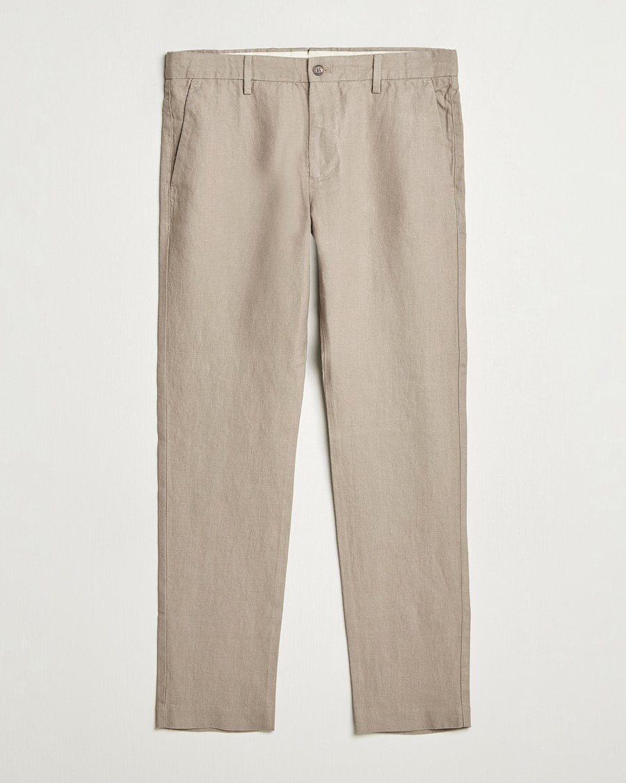 Heren | Broeken | NN07 | Theo Linen Trousers Greige