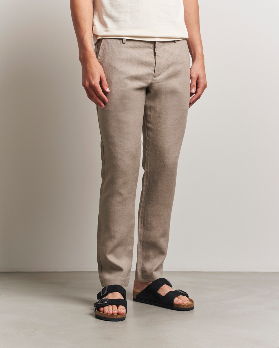 Heren | Broeken | NN07 | Theo Linen Trousers Greige