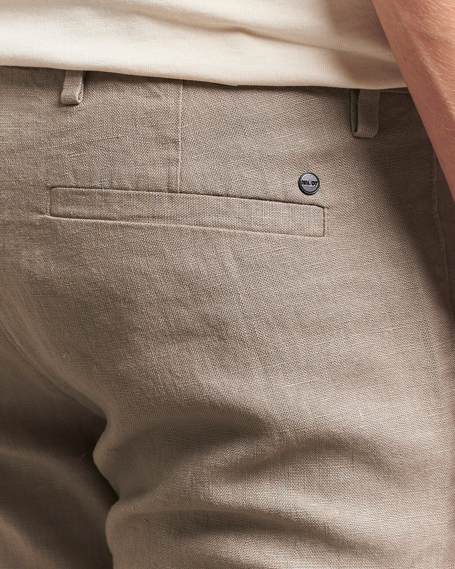 Heren | Broeken | NN07 | Theo Linen Trousers Greige