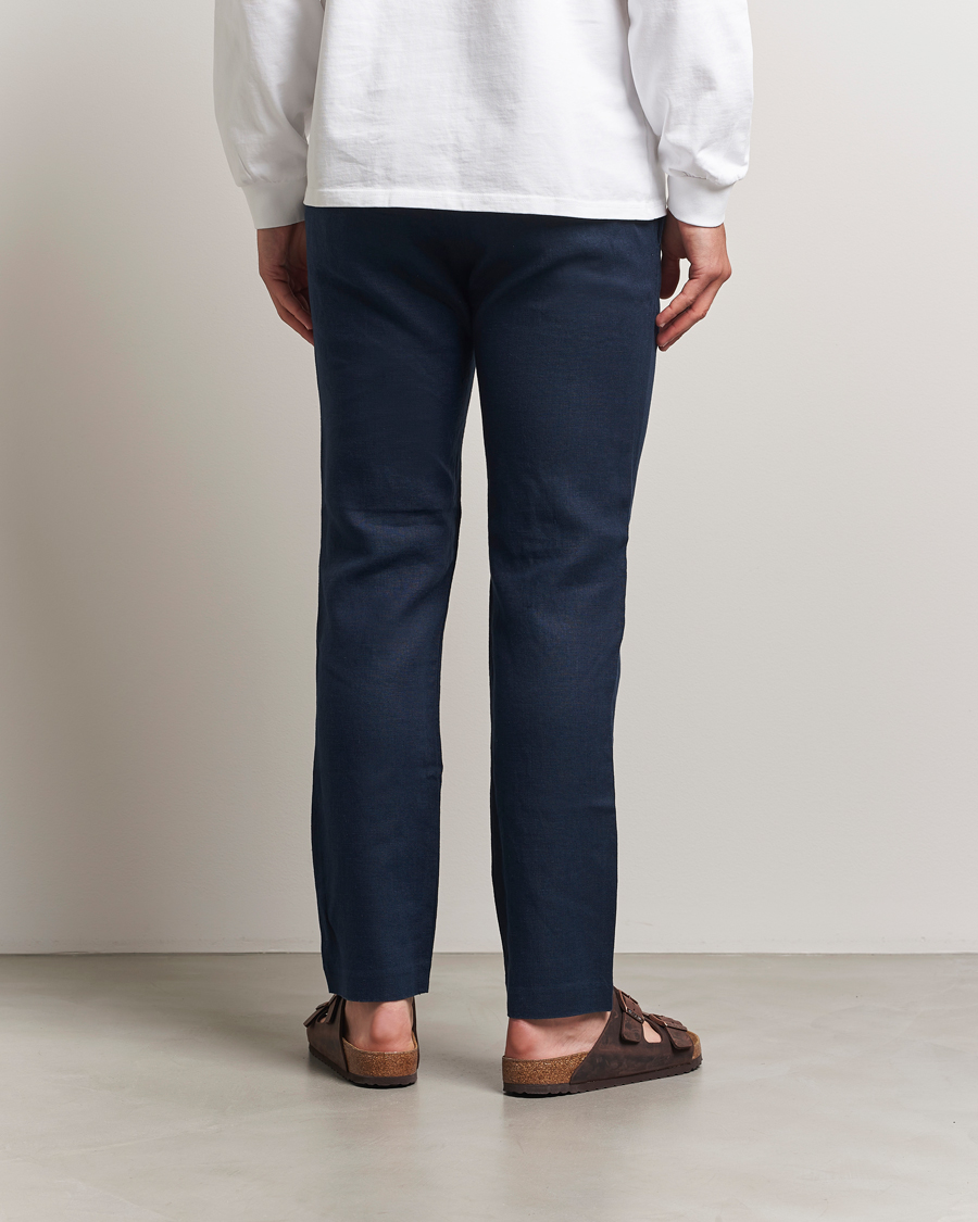Heren | Broeken | NN07 | Theo Linen Trousers Navy Blue