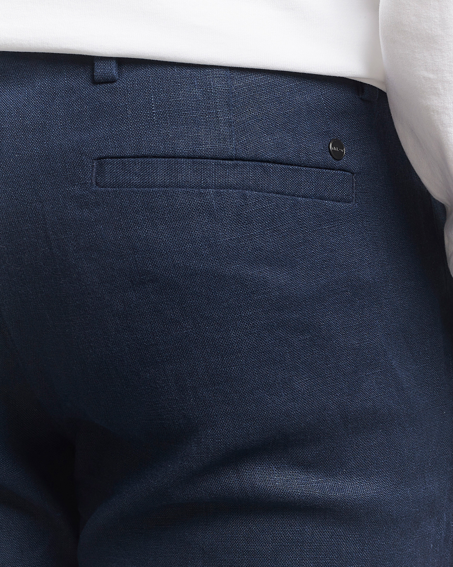 Heren | Broeken | NN07 | Theo Linen Trousers Navy Blue