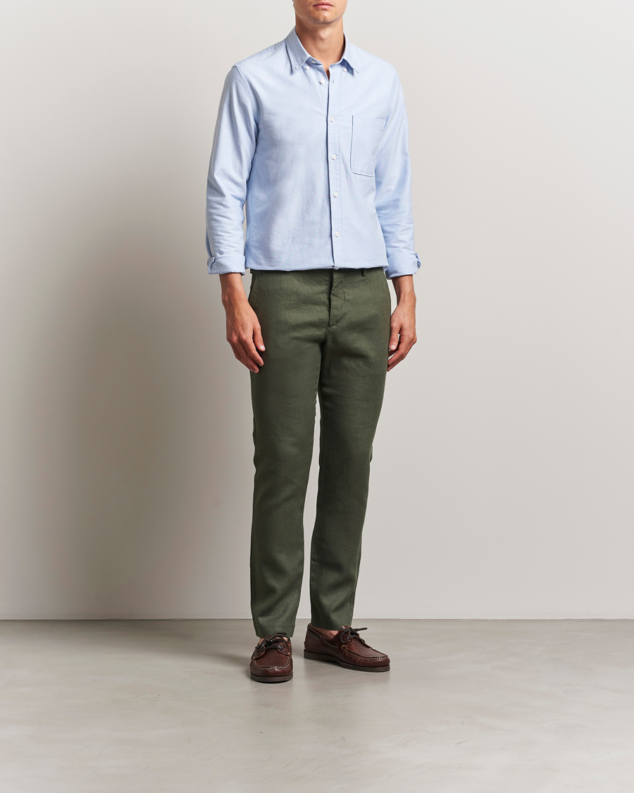 Heren | Broeken | NN07 | Theo Linen Trousers Croc Green
