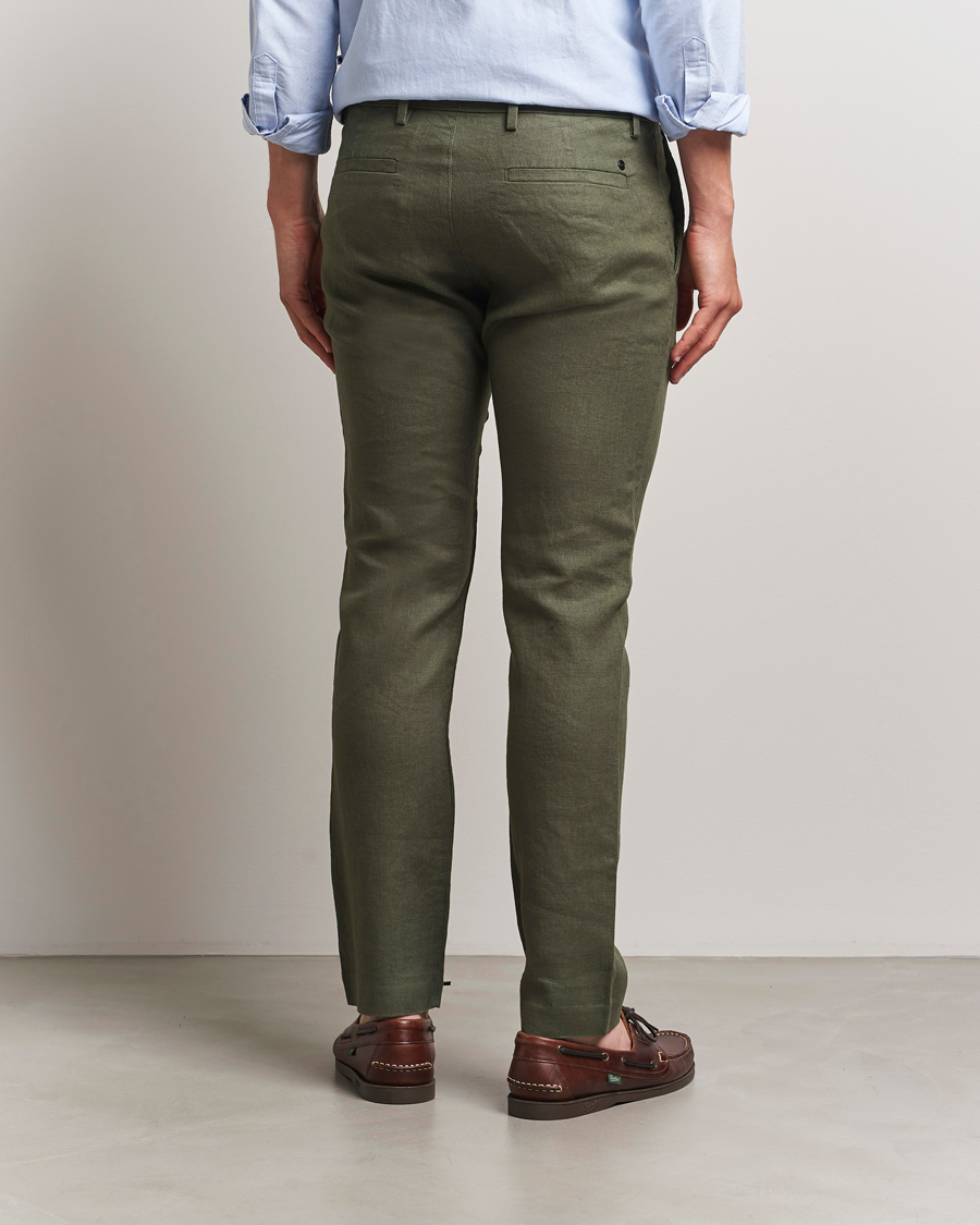 Heren | Broeken | NN07 | Theo Linen Trousers Croc Green