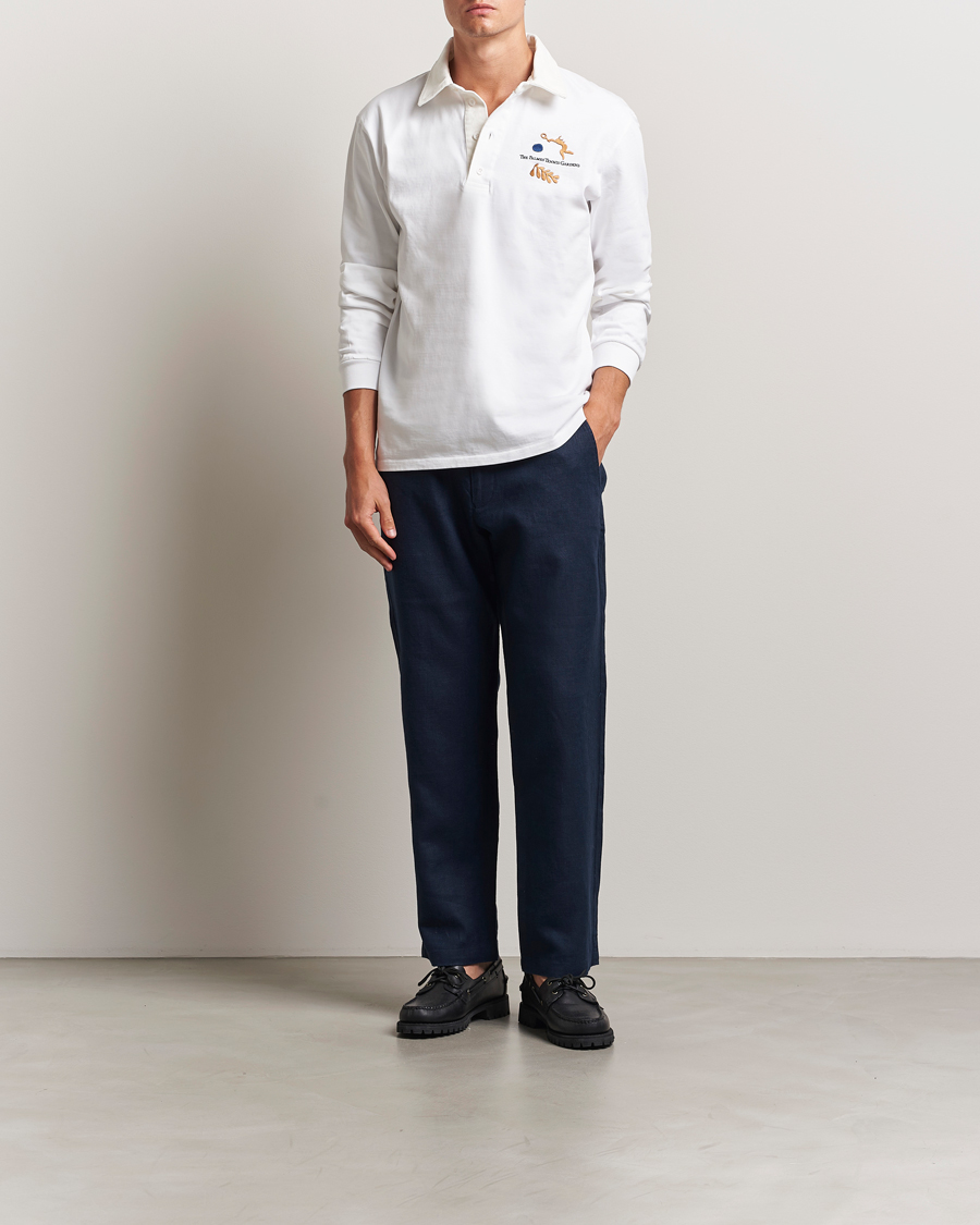 Heren | Broeken | NN07 | Aden Regular Fit Linen Trousers Navy Blue