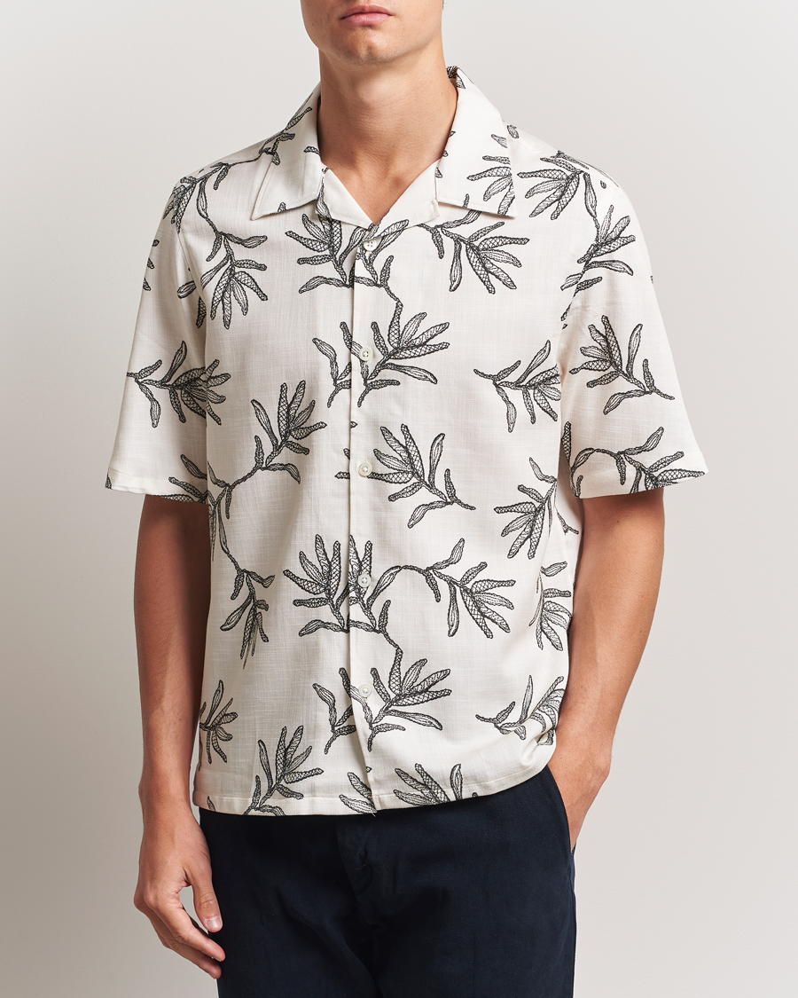 Heren | Overhemden | NN07 | Ole Printed Cotton/Lyocell Resort Shirt Off White