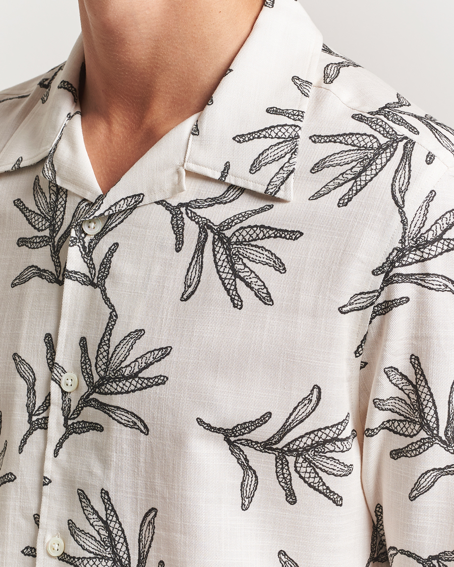 Heren | Overhemden | NN07 | Ole Printed Cotton/Lyocell Resort Shirt Off White