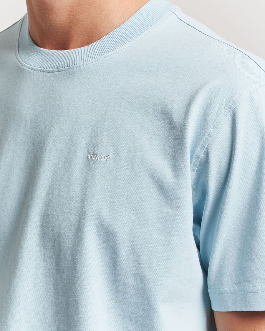 Heren | T-shirts | NN07 | Adam Logo Crew Neck T-Shirt Winter Sky