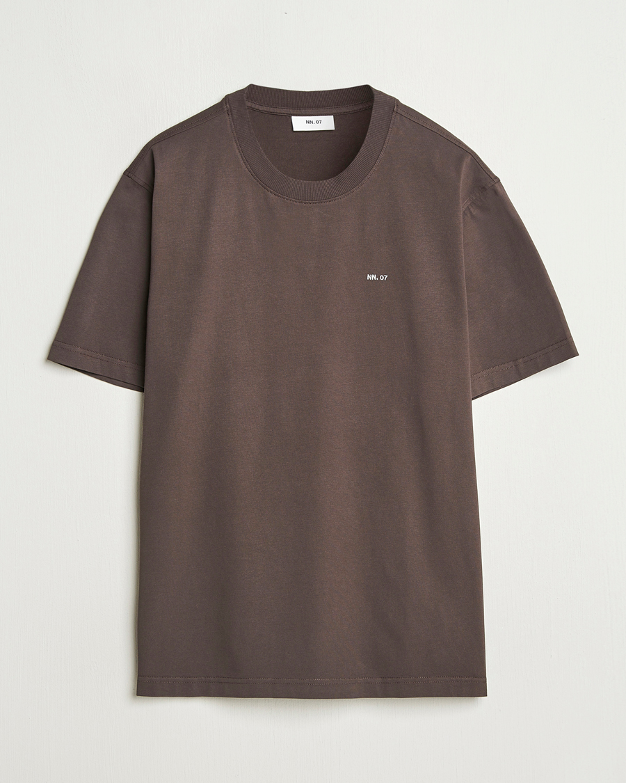 Heren | T-shirts | NN07 | Adam Logo Crew Neck T-Shirt Coffee
