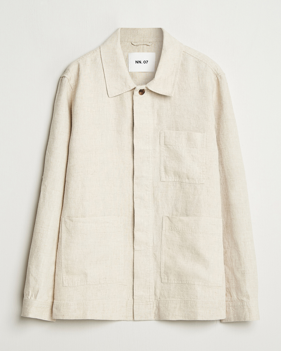 Heren | Overhemden | NN07 | Olav Linen Overshirt Oat