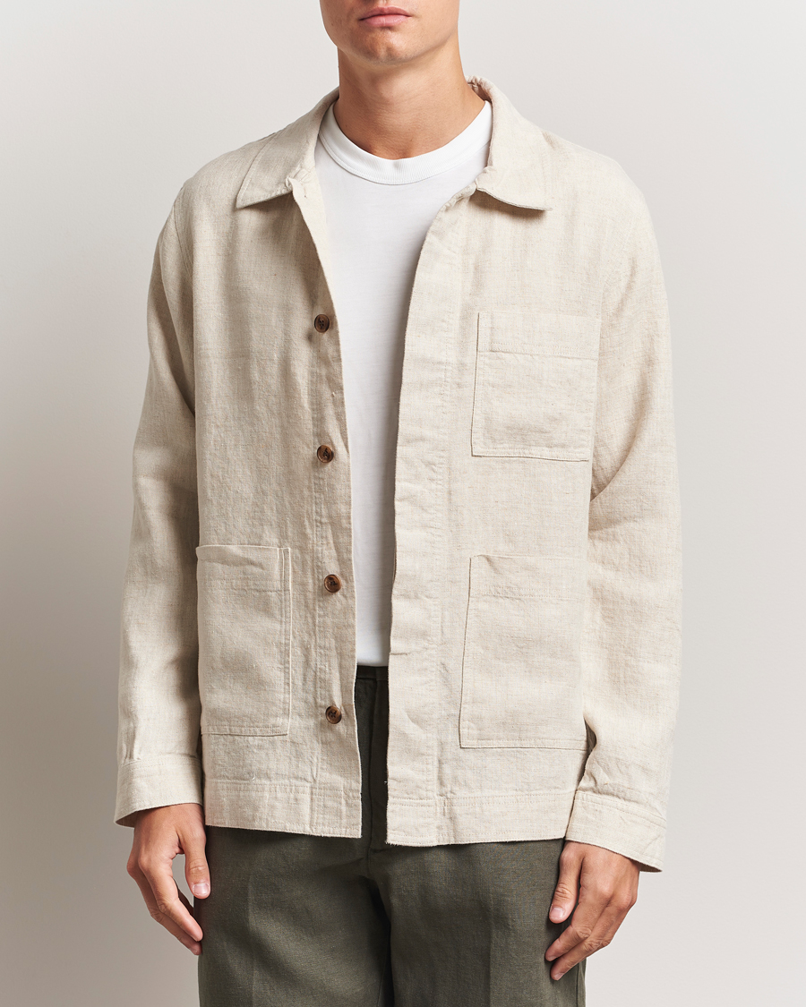 Heren | Overhemden | NN07 | Olav Linen Overshirt Oat