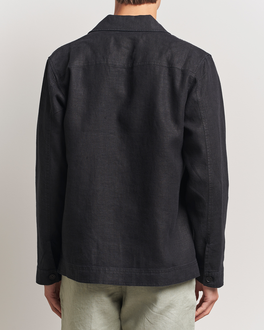 Heren | Overhemden | NN07 | Olav Linen Overshirt Black