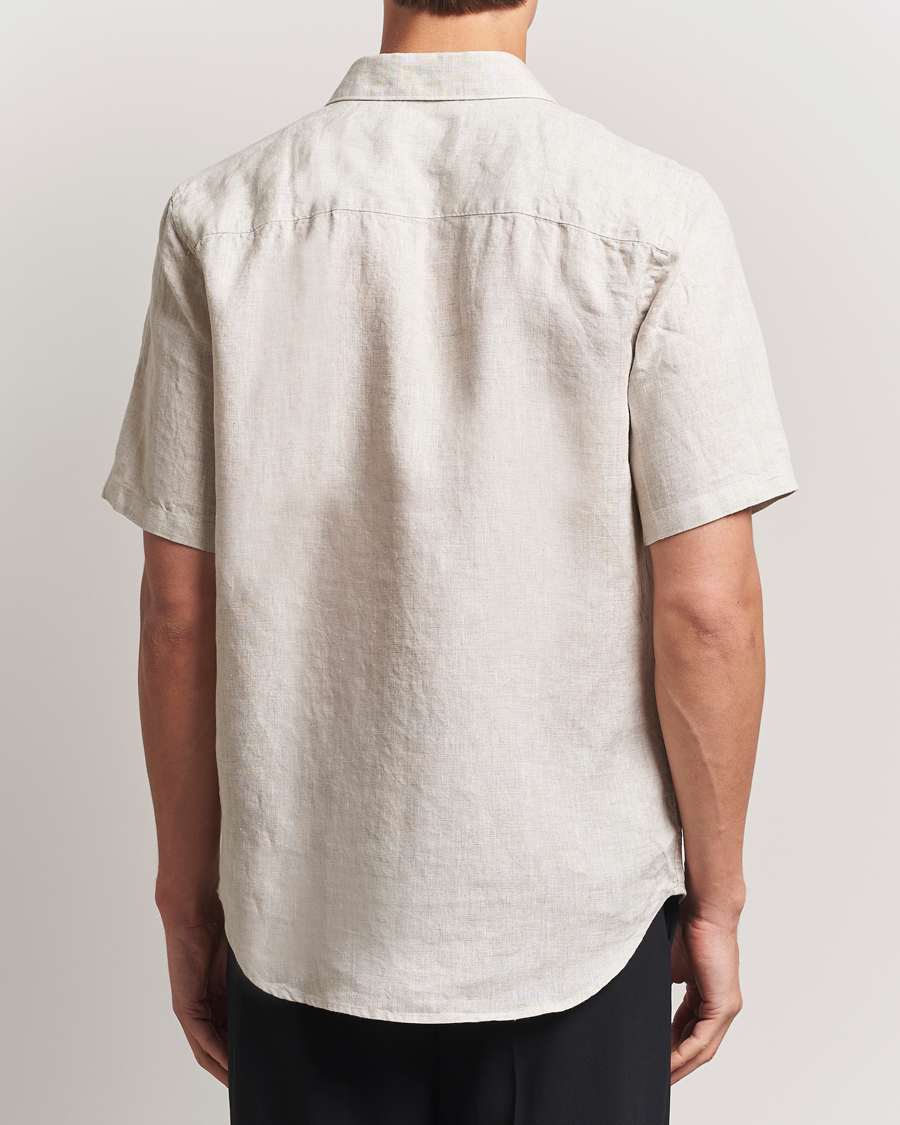 Heren | Overhemden | NN07 | Enzo Linen Short Sleeve Shirt Oat