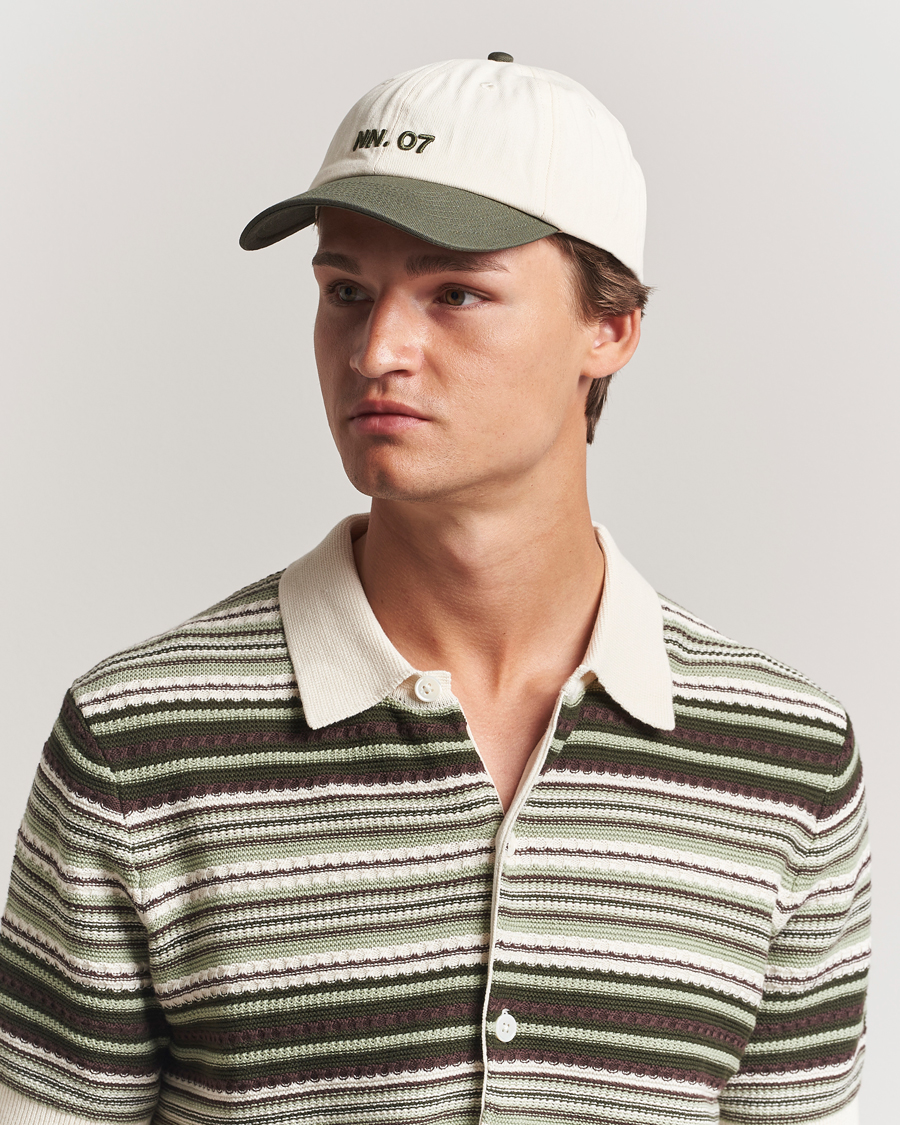 Heren | Hoeden en petten | NN07 | Logo Cap Croc Green/Off White