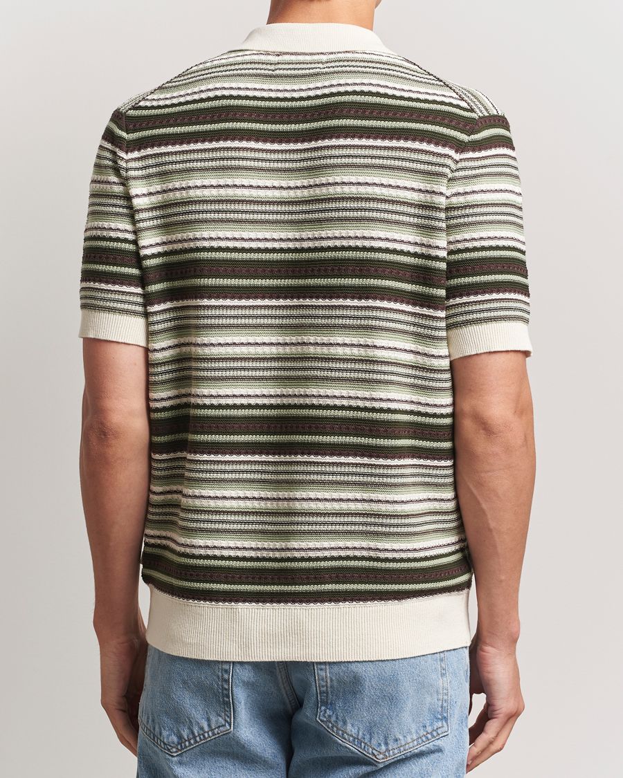 Heren | Overhemden | NN07 | Nolan Knitted Striped Short Sleeve Shirt Multi