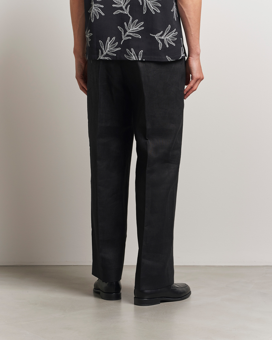 Heren | Broeken | NN07 | Kay Relaxed Fit Linen Trousers Black