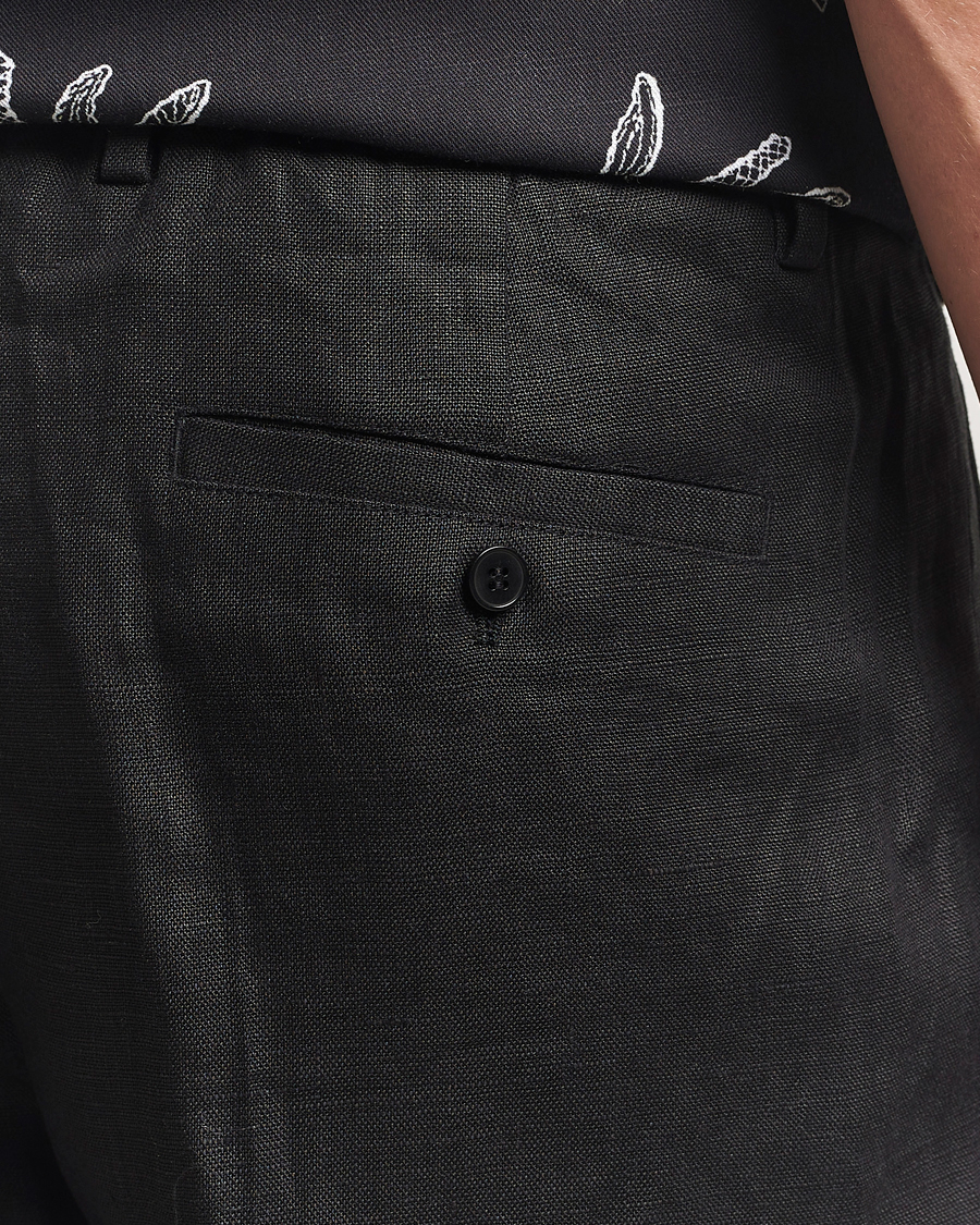 Heren | Broeken | NN07 | Kay Relaxed Fit Linen Trousers Black