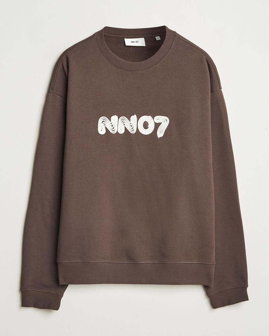 Heren | Truien | NN07 | David Rope Logo Crew Neck Sweatshirt Coffee