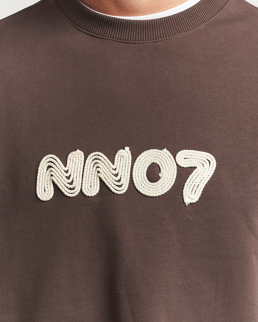 Heren | Truien | NN07 | David Rope Logo Crew Neck Sweatshirt Coffee