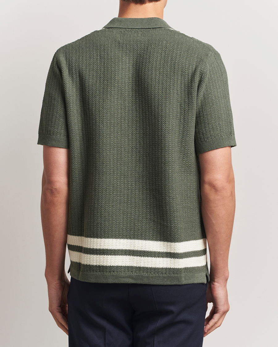 Heren | Overhemden | NN07 | Ares Knitted Short Sleeve Shirt Croc Green