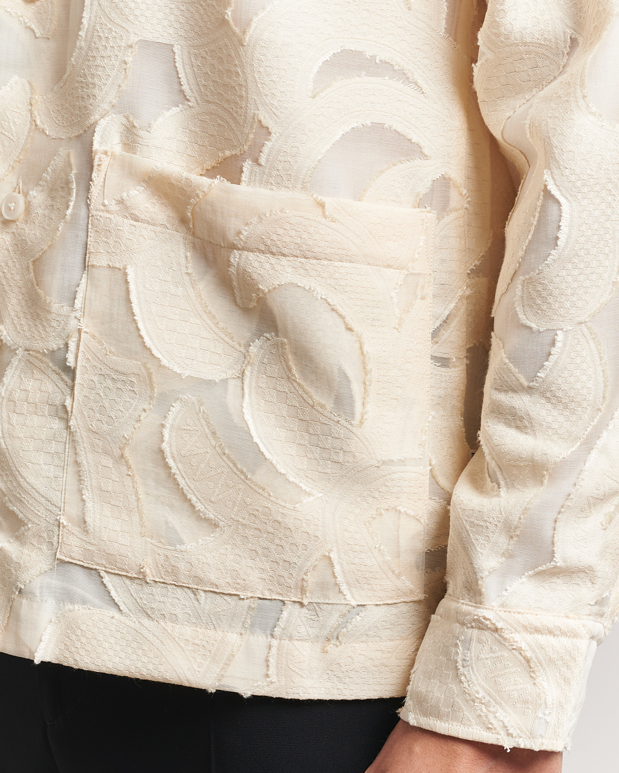 Heren | Overhemden | NN07 | Hank Fil-Coupé Jacquard Overshirt Off White