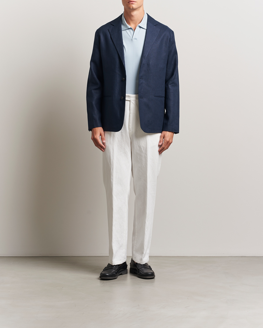 Heren | Blazers | NN07 | Timo Linen Blazer Navy Blue