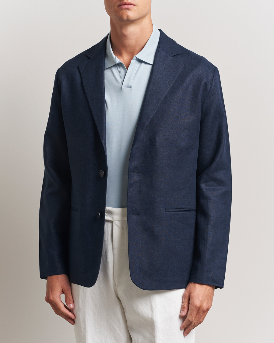 Heren | Blazers | NN07 | Timo Linen Blazer Navy Blue