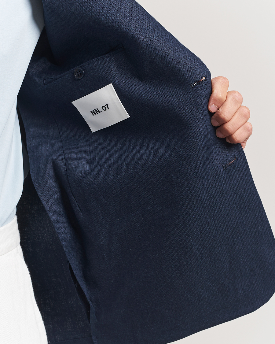 Heren | Blazers | NN07 | Timo Linen Blazer Navy Blue