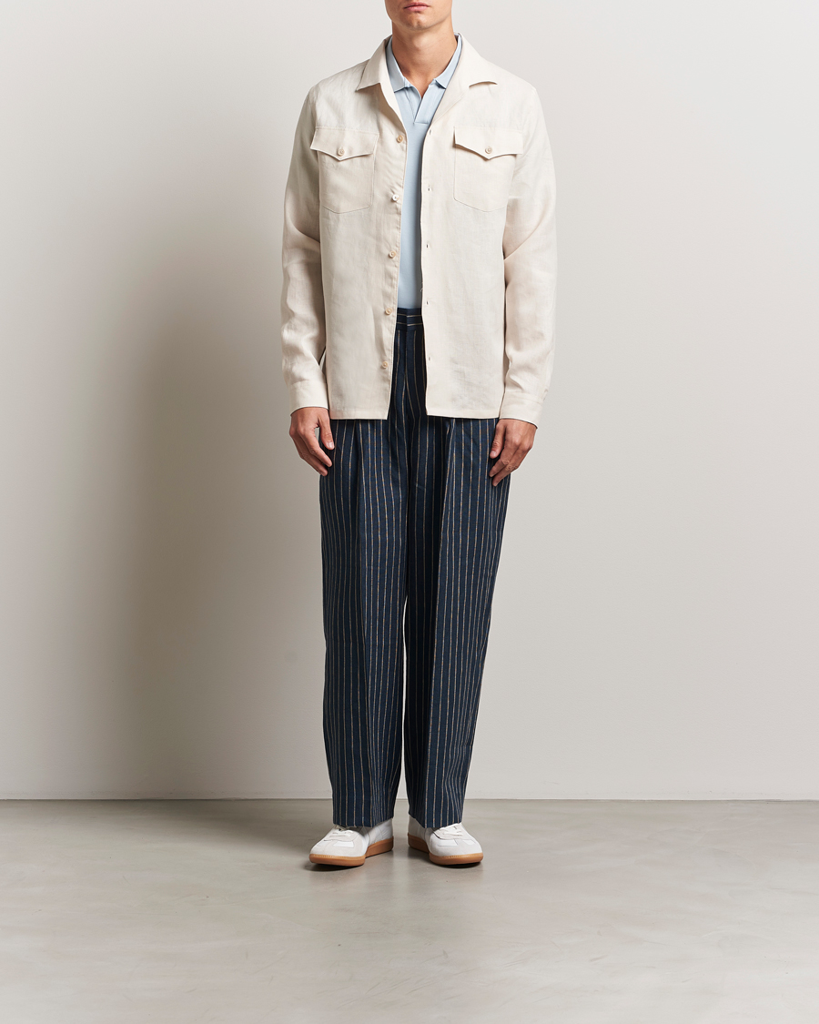 Heren | Overhemden | NN07 | Pax Linen Western Shirt Ivory