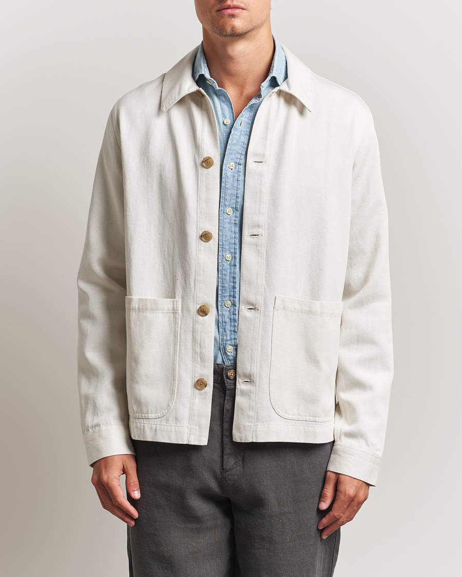 Heren | Jassen | A Day's March | Imola Hemp Overshirt Ecru