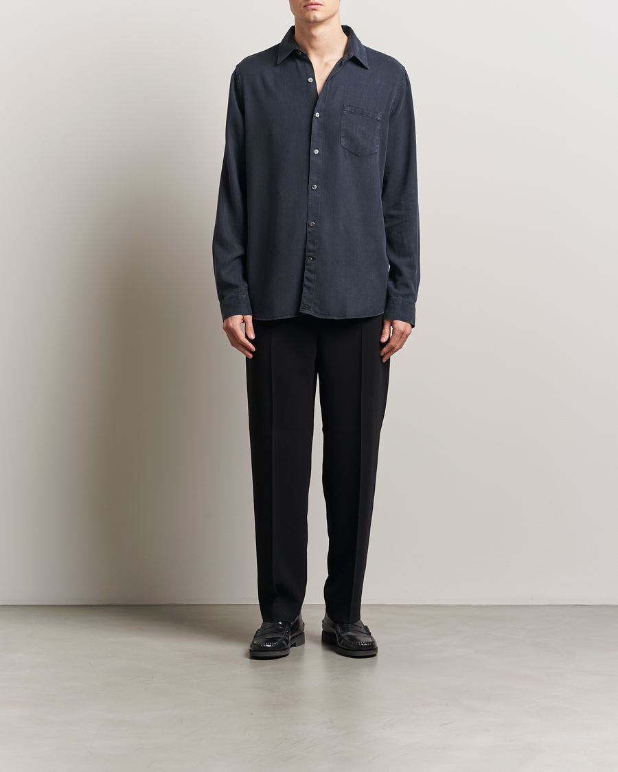Heren | Overhemden | A Day's March | Daintree Lyocell Shirt Navy