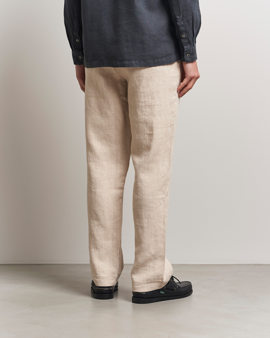 Heren | Broeken | A Day's March | Tamiat Drawstring Linen Trousers Oyster