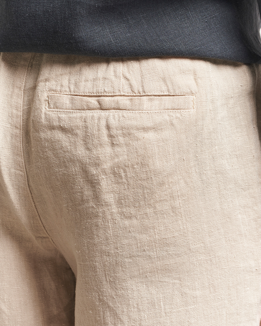 Heren | Broeken | A Day's March | Tamiat Drawstring Linen Trousers Oyster