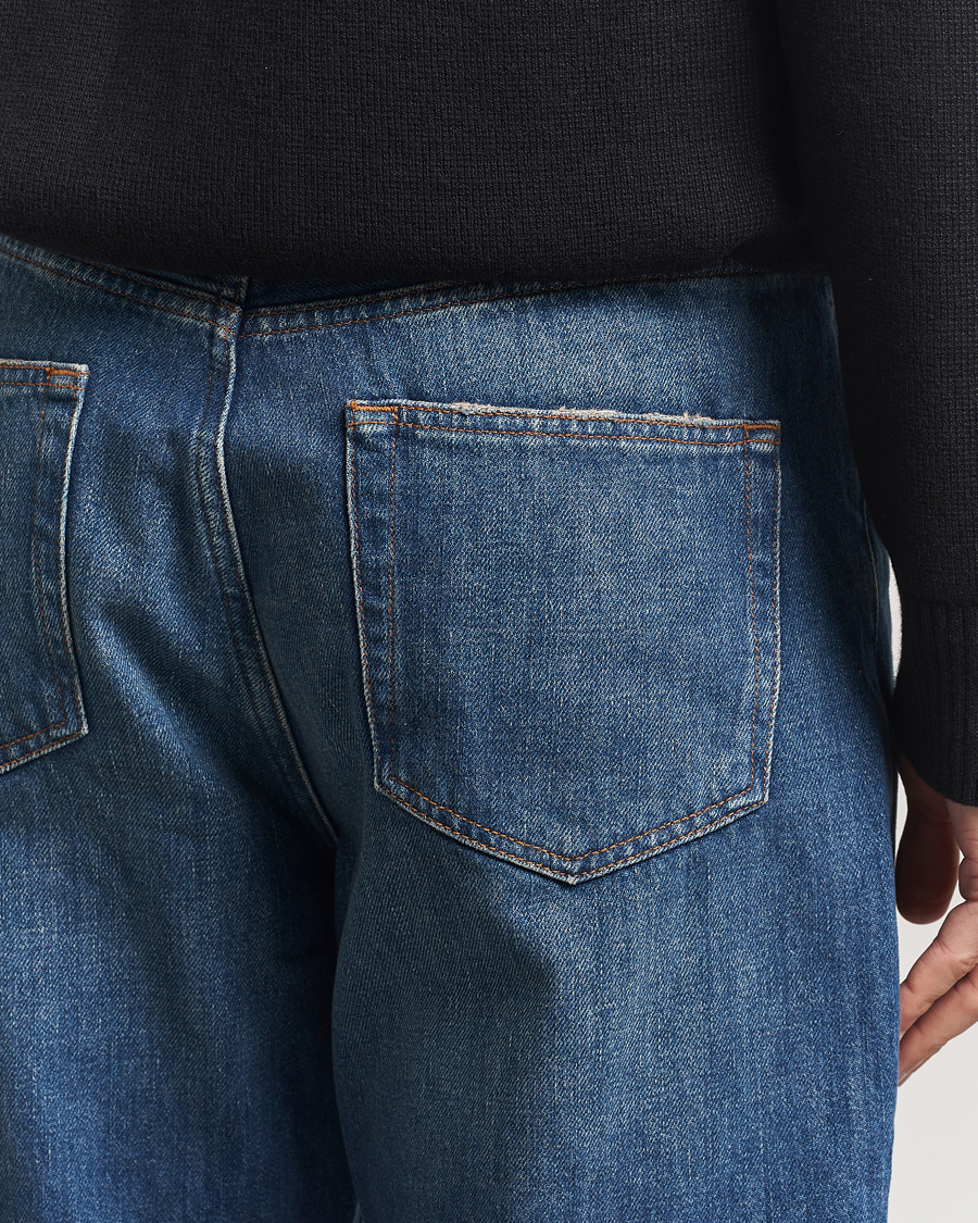Heren | Jeans | A Day's March | Denim Nr3 Straight Fit Worn Mid Blue