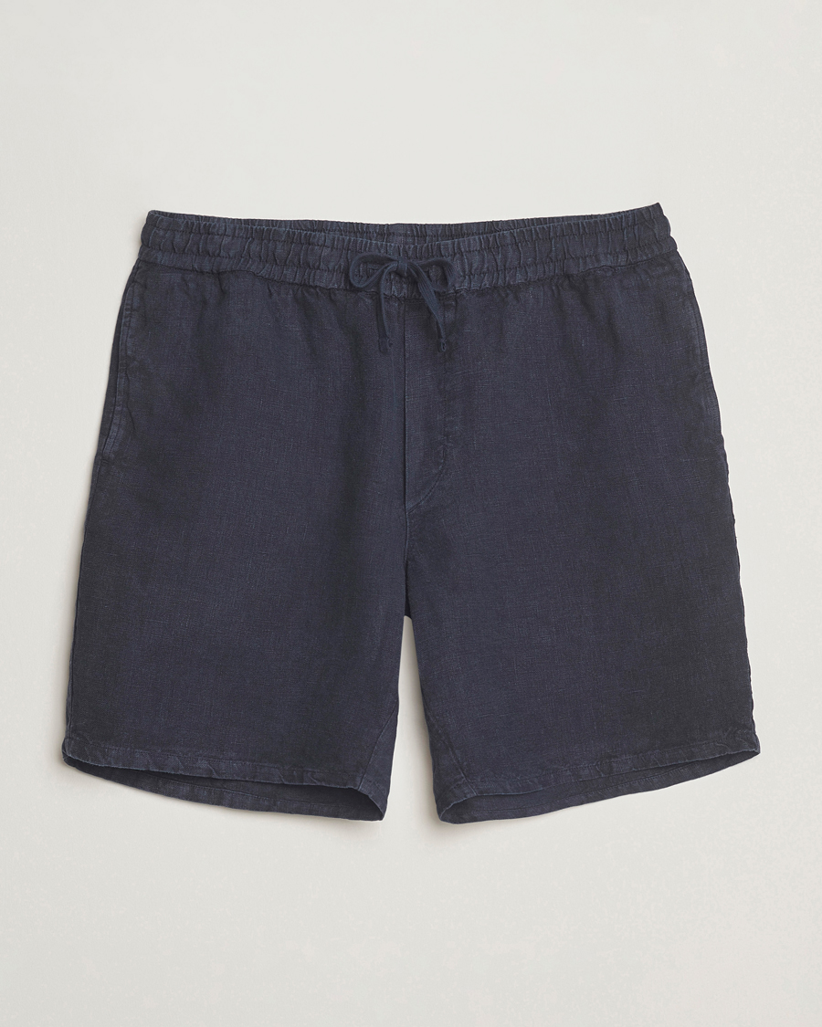Heren | Korte broek | A Day's March | Ipu Linen Drawstring Shorts Navy
