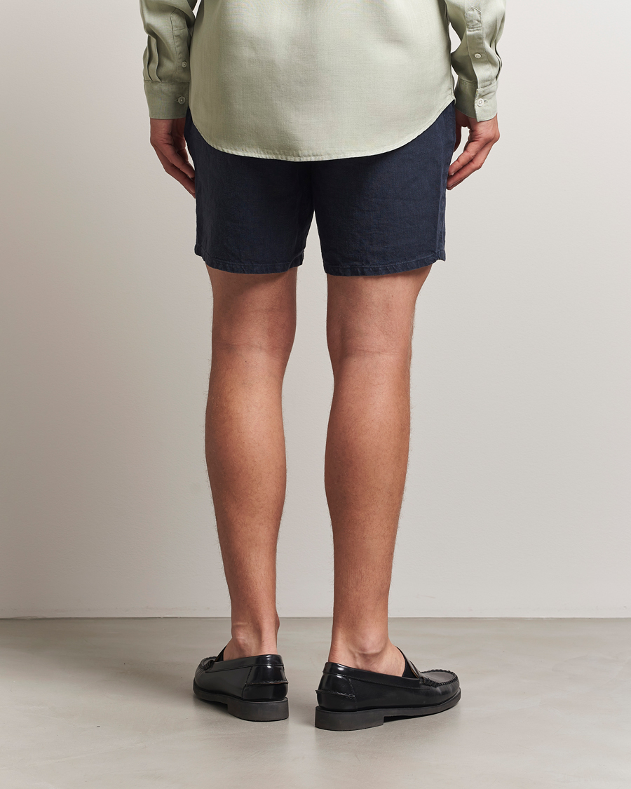 Heren | Korte broek | A Day's March | Ipu Linen Drawstring Shorts Navy