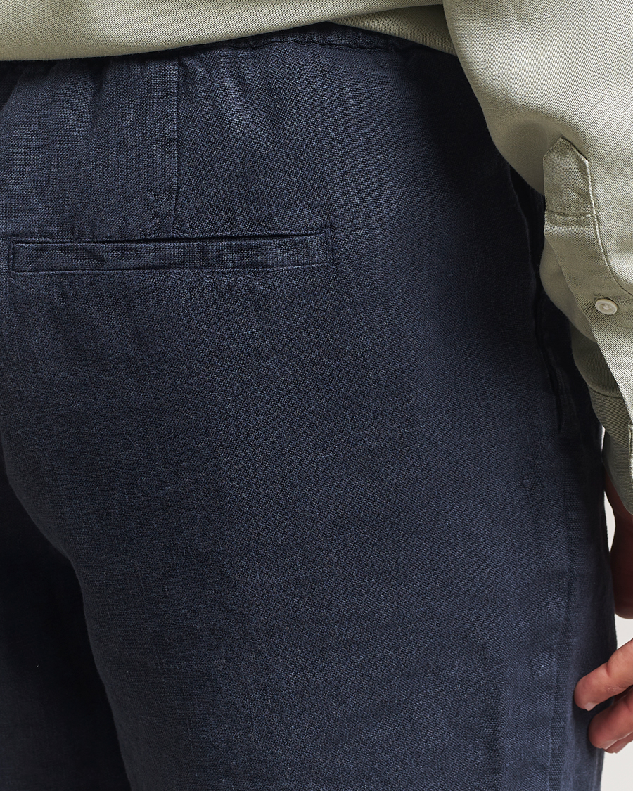 Heren | Korte broek | A Day's March | Ipu Linen Drawstring Shorts Navy