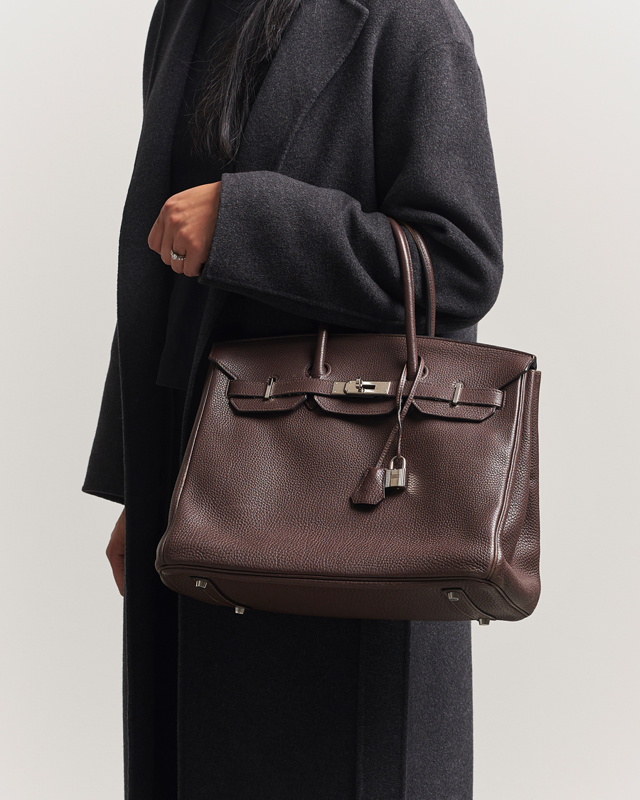 Heren | Pre-Owned & Vintage Bags | Hermès Pre-Owned | Birkin 35 Taurillon Clémence Ebène