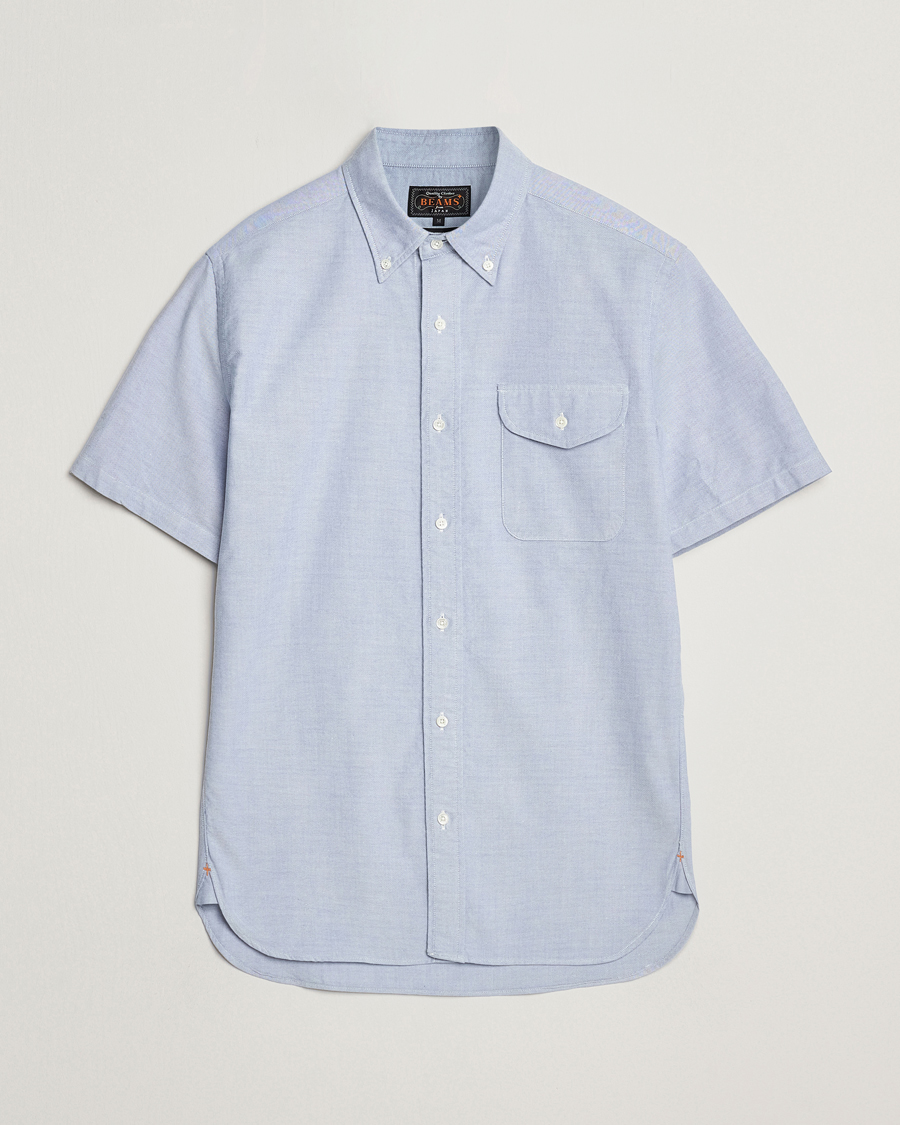 Heren | Overhemden | BEAMS PLUS | Short Sleeve Oxford Shirt Light Blue