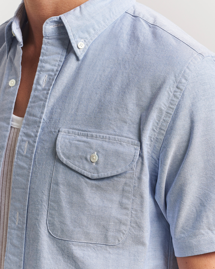 Heren | Overhemden | BEAMS PLUS | Short Sleeve Oxford Shirt Light Blue